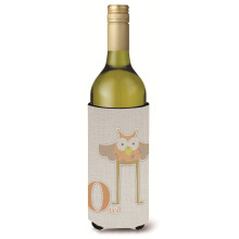 „Skarby Caroline Alfabet O dla sowy Butelka wina Izolator na napoje Hugger Multicolor 750 ml”