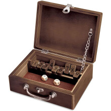 WE Games Shut The Box Dice Game - Classic Table Top Board Game for Adults and Families Old World Wooden Box 8.75 in. Travel Size Walnut Stained Woo