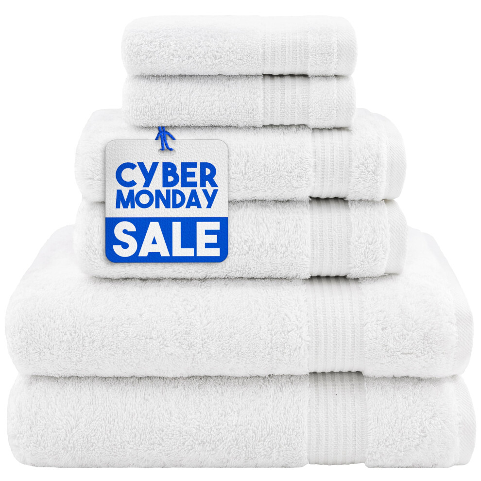 Serviettes de bain American Veteran, 100 % coton turc, lot de 6 serviettes de bain de qualit    sup   rieure, 2 serviettes de bain, 2 essuie-mains et