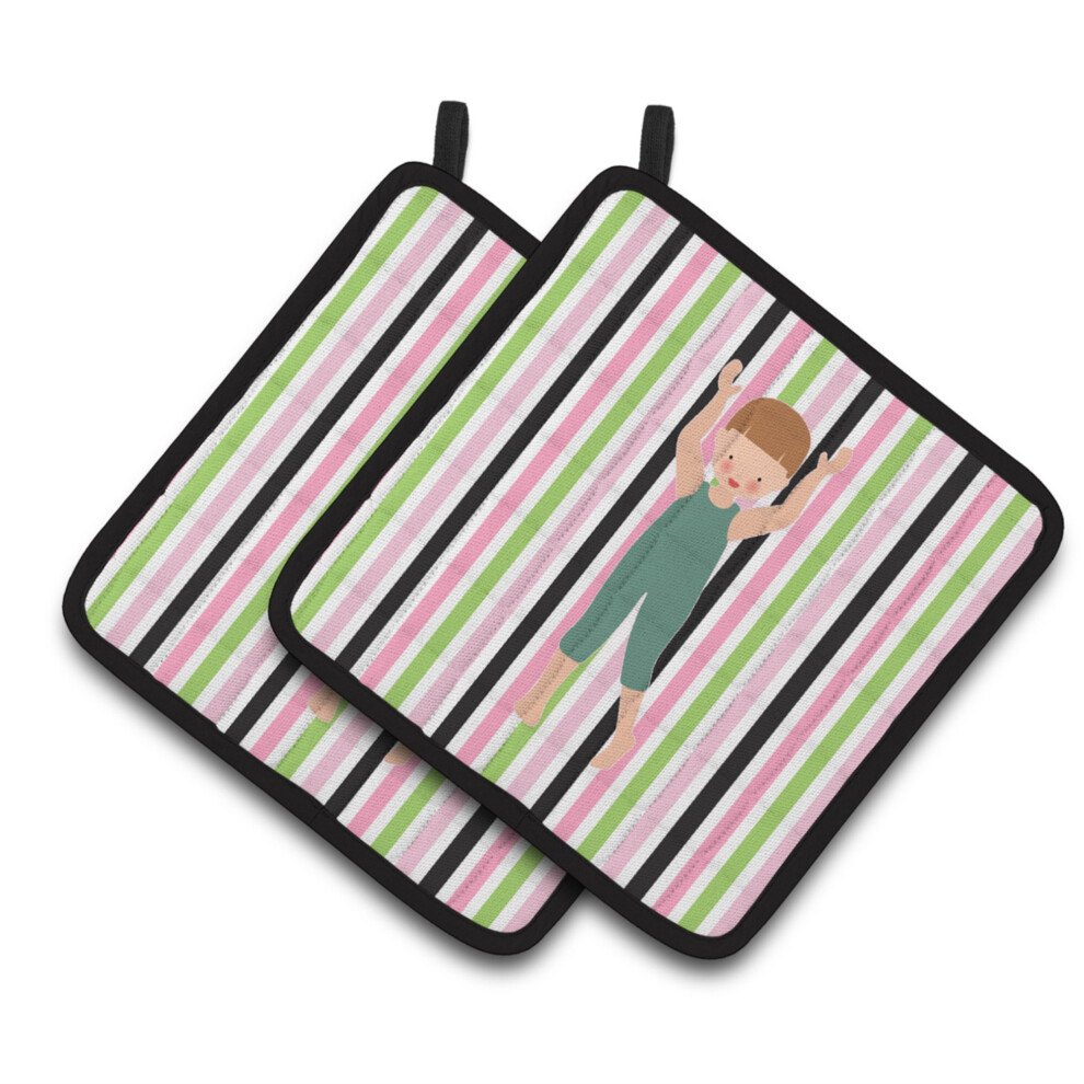 ""Caroline's Treasures BB5193PTHD Danseres Bikatard Bruin Haar Paar Pannenlappen 7,5"""""""" H X 7,5"""""""" B Veelkleurig""""-image