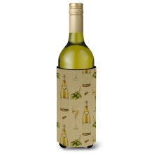 Caroline's Treasures BB5194LITERK Białe wino na lnianej butelce na wino Izolator na napoje Hugger 750ml wielokolorowy""""