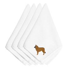 """"Caroline's Treasures BB3461NPKE Belgische Herder Geborduurde Servetten (Set van 4) 20"""""""" Veelkleurig""""