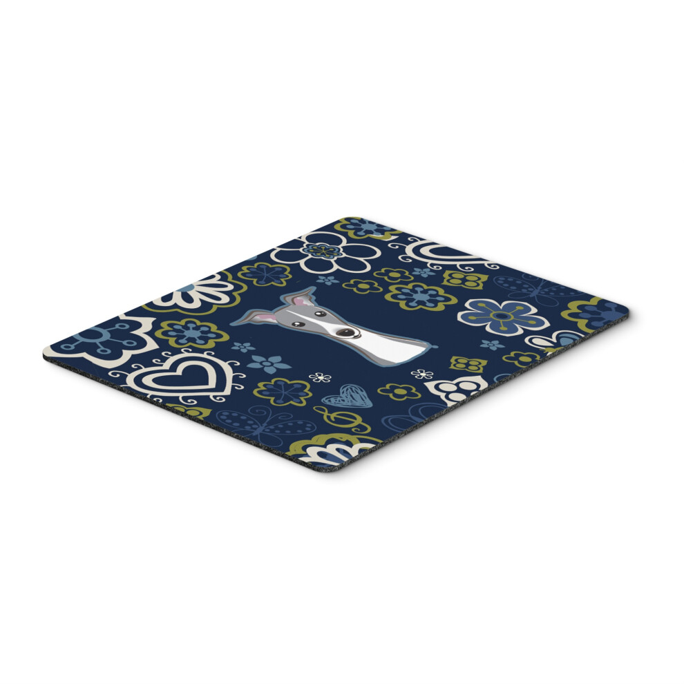 Tapis De Souris Ou Dessous De Plat Motif L Vrier Italien Fleurs Bleues-image