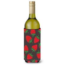 Skarby Karoliny Truskawki na szarej butelce wina Izolator na napoje Hugger 750 ml wielokolorowy""""