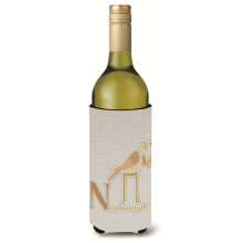 „Skarby Caroline Alfabet N dla słowika Butelka wina Izolator na napoje Hugger Multicolor 750 ml”