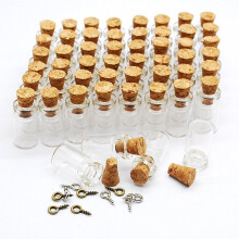 CTKcom Minimum 100pcs 0.5ml-Extra Mini Tiny Clear Glass Jars Bottles with Cork Stoppers  Glass Bottles for Decoration  Arts & Crafts  Projects  Party