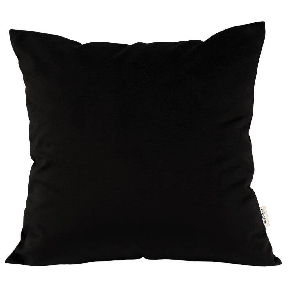 Housse de coussin en velours uni TangDepot, taie d'oreiller ultra douce et luxueuse, plusieurs couleurs et tailles disponibles (55,9 x 55,9 cm, anthra