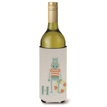 „Skarby Caroline Alfabet H dla hipopotama Butelka na wino Izolator na napoje Hugger Multicolor 750 ml”