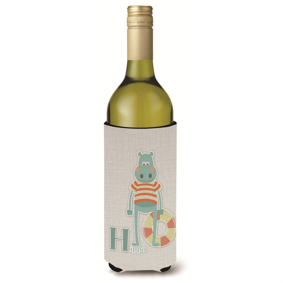 Caroline's Treasures Isolateur pour bouteille de vin et boisson Alphabet H pour Hippopotame Multicolore 750 ml