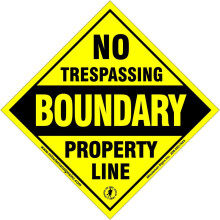 No Trespassing Boundary Marker Small Diamond Aluminium Gul 10 Pack