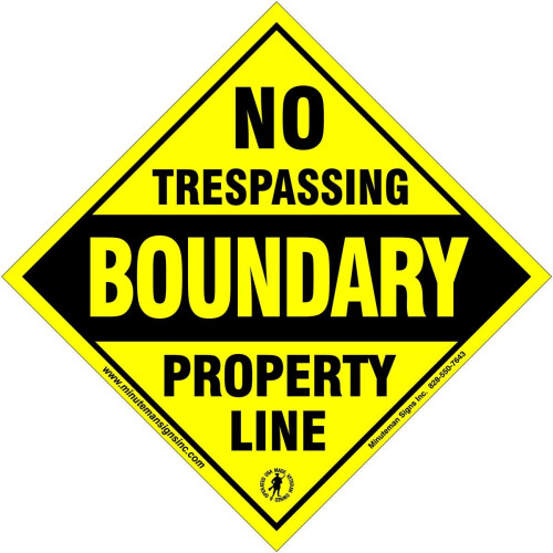 No Trespassing Boundary Marker Small Diamond Aluminium Gul 10 Pack