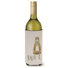 Caroline's Treasures Alphabet W for Wolf Butelka Wina Izolator Napojów Hugger Multicolor 750ml""""