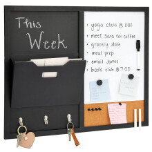 Juvale Message Command Center ?i Organizator Montat pe perete Family Office Whiteboard Chalkboard Board Cork Combo Mail Mail Inbox Sorter Cheie ?