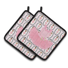 Caroline's Treasures BB5153PTHD Ballerina Pink tutu Pair of Pot Holders 7.5 H x 7.5 W Multicolor
