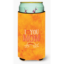 Caroline's Treasures I love You Mom Tall Boy Beverage Insulator Hugger Multicolor