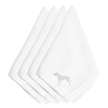 """"Caroline's Treasures BB3467NPKE Dogo Argentino geborduurde servetten (set van 4) 20"""""""" Veelkleurig""""