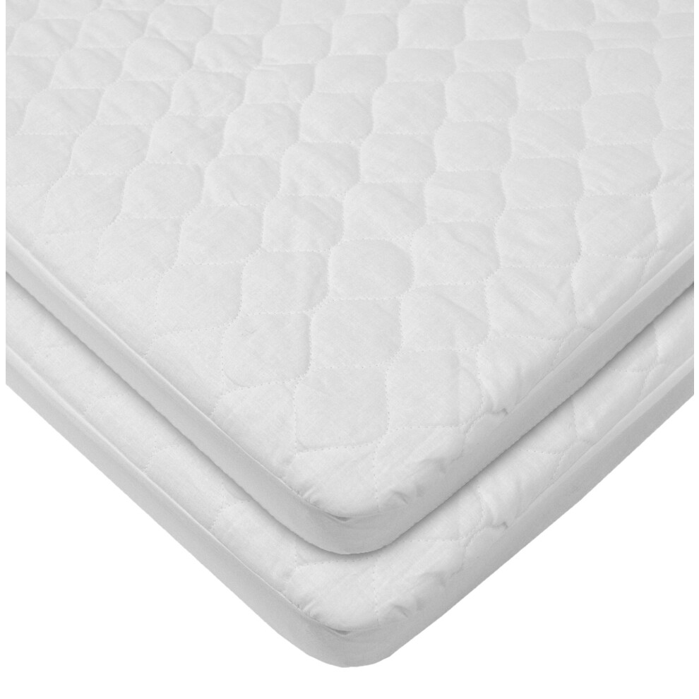 Lot de 2 prot   ge-matelas imperm   ables pour berceau/berceau, en coton matelass   , blanc, 84 x 38 cm.