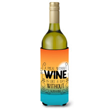 Caroline's Treasures BB5407LITERK Cedula s n pisom Jedlo bez v na na fla u v na, izolacn obal na n poje 750 ml, viacfarebn