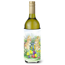 Caroline's Treasures APH0685LITERK Hned velkonocn zajaciky s vaj ckami, fla a na v no, izolacn obal na n poje 750 ml, viacfarebn
