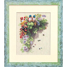 Borduren Telpakket Charivna mit #583 Vogels in bramen 20x25 cm / 7,87x9,84 in