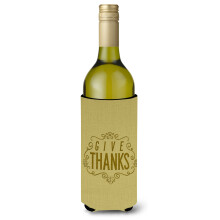 """"Caroline's Treasures BB5469LITERK Give Thanks Wijnfles Drankisolator Hugger 750ml Veelkleurig""""