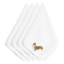 """"Caroline's Treasures BB3420NPKE Corgi geborduurde servetten (set van 4) 20"""""""" Veelkleurig""""