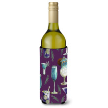 Caroline's Treasures BB5204LITERK N poje a koktaily Fialov fla a na v no N pojov izolacn obal 750 ml Viacfarebn