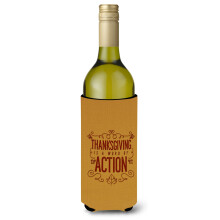 """"Caroline's Treasures BB5458LITERK Thanksgiving is Action Wijnfles Drankisolator Hugger 750ml Veelkleurig""""