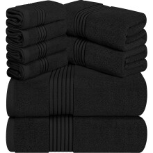 Serviettes d'utopie a 8 pieces Sigle de serviette premium 2 serviettes de bain 2 serviettes a main et 4 chiffons de lavage 100% anneau tourbillon
