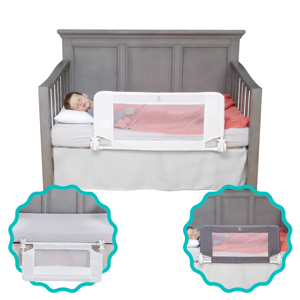 hiccapop Convertible Crib Bed Rail for Toddlers Crib Rail Guard Toddler Bed Rail for Crib Baby Bed Rail Guard with Reinforced Anchor Safety