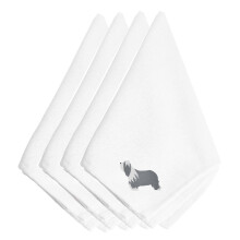 ""Caroline's Treasures BB3417NPKE Bearded Collie geborduurde servetten (set van 4) 20"""""""" Veelkleurig""""
