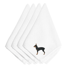 ""Caroline's Treasures BB3387NPKE Toy Fox Terrier geborduurde servetten (set van 4) 20"""""""" Veelkleurig""""