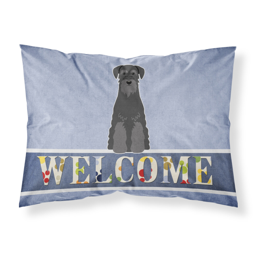 Caroline's Treasures Schnauzer Standard Noir Bienvenue Polyester Imprim    250 Fils Fermeture Enveloppe Taie d'oreiller Standard Multicolore
