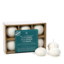 Hosley Set of 12 White Unscented Water Floating Mini Candle Discs- 1.6 Inch Diameter. Ideal Gift for Weddings  Home Decor Relaxation  Spa. Smokeless C