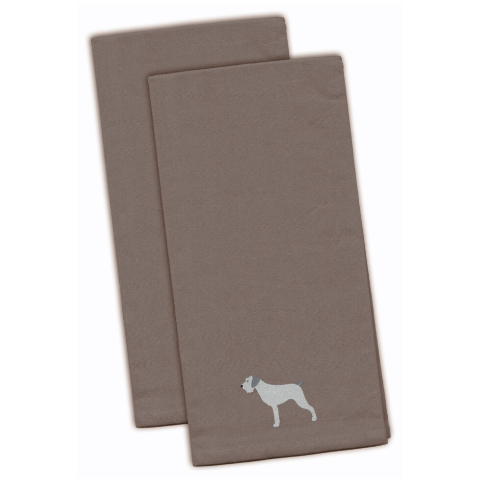 Serviettes De Cuisine Brod Es Grises Caroline's Treasures BB3411GYTWE Braque Allemand Poil Dur (Lot De 2) 71 X 48 Cm, Multicolores-image