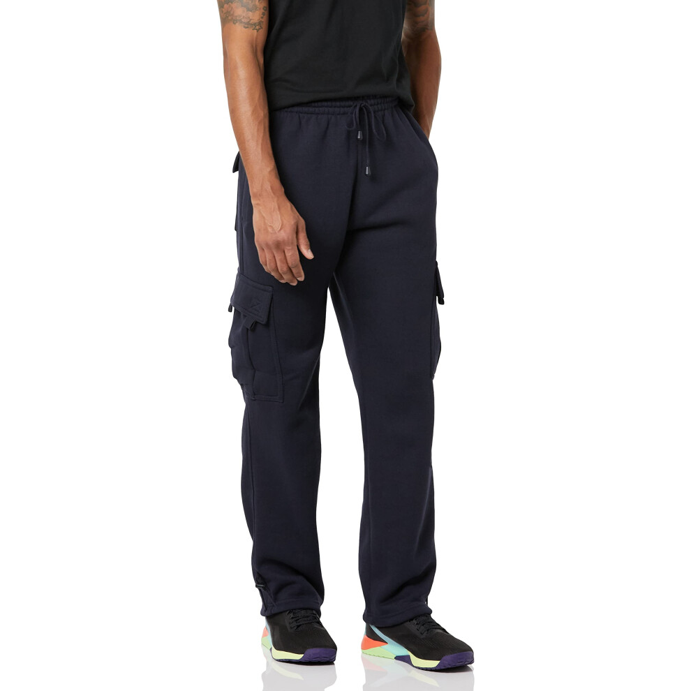 Pantalon de surv?tement cargo en polaire ?paisse DREAM USA pour homme, bleu marine, taille 4XL