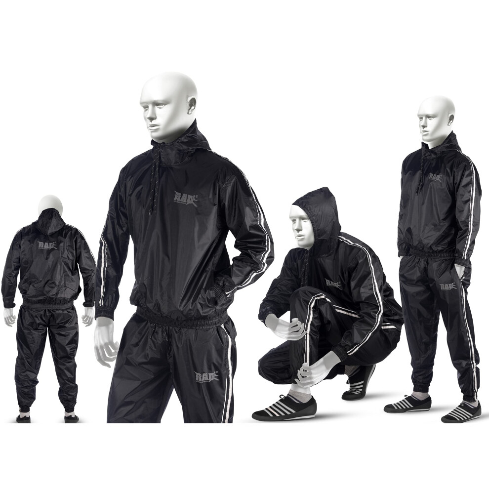 Combinaison de sauna RAD pour homme et femme, veste et pantalon de perte de poids, tenue de sport avec capuche, blanche, taille 4XL