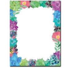 Succulent Border Letterhead Laser & Inkjet Printer Paper 100 Pack