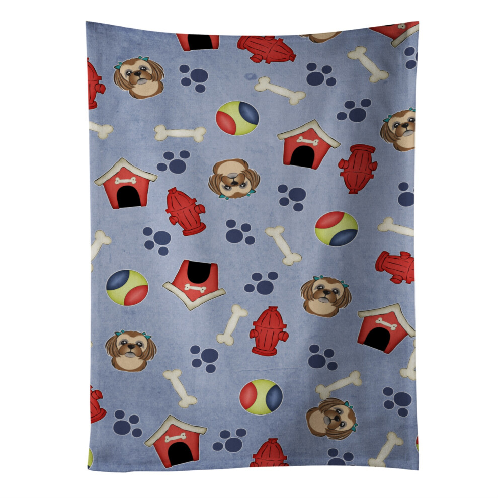 Serviette de cuisine Caroline's Treasures BB4028KTWL motif niche pour chien Shih Tzu marron chocolat 63,5 x 38,1 cm multicolore