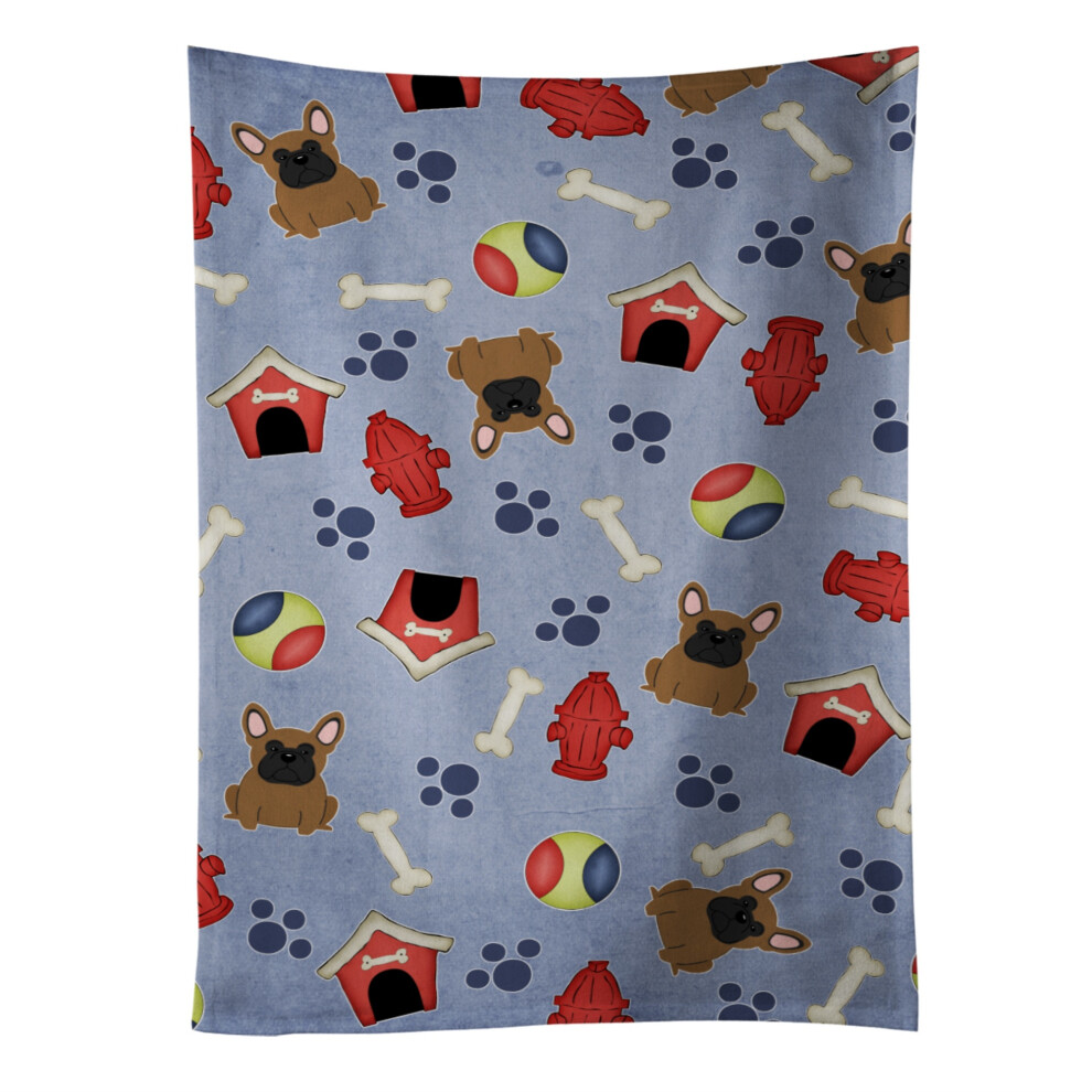 Serviette de cuisine marron bouledogue fran   ais Caroline's Treasures BB2626KTWL 63,5 x 38,1 cm, multicolore