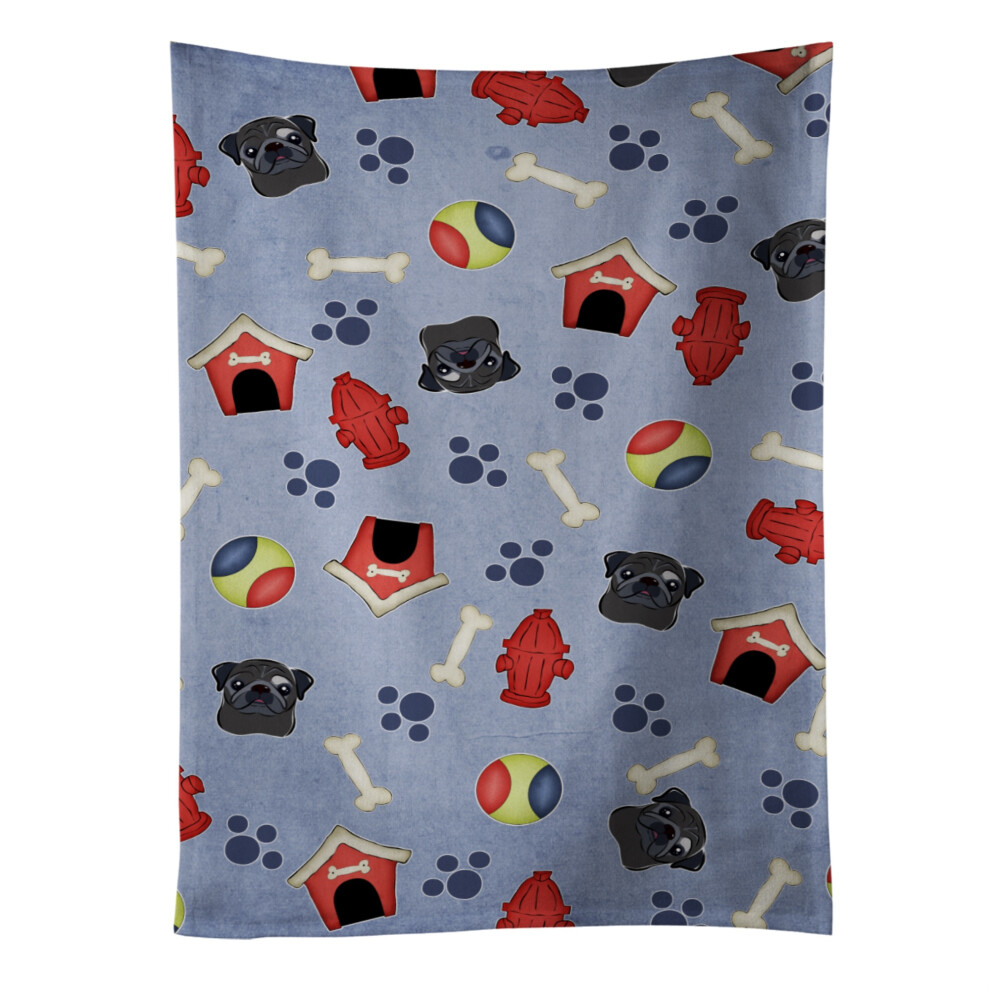 """"Caroline's Treasures BB4042KTWL Collezione Cuccia Per Cani Asciugamano Da Cucina Carlino Nero 25"""""""" X 15"""""""" Multicolore""""-image