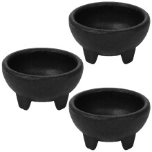 Alpine Cuisine Pienet Salsa-kulhot (Molcajete) 3 kpl Setti Elintarvikelaatuinen Muovimateriaali Kestävä ja Helppo Puhdistaa Monikäyttöinen Salsa-