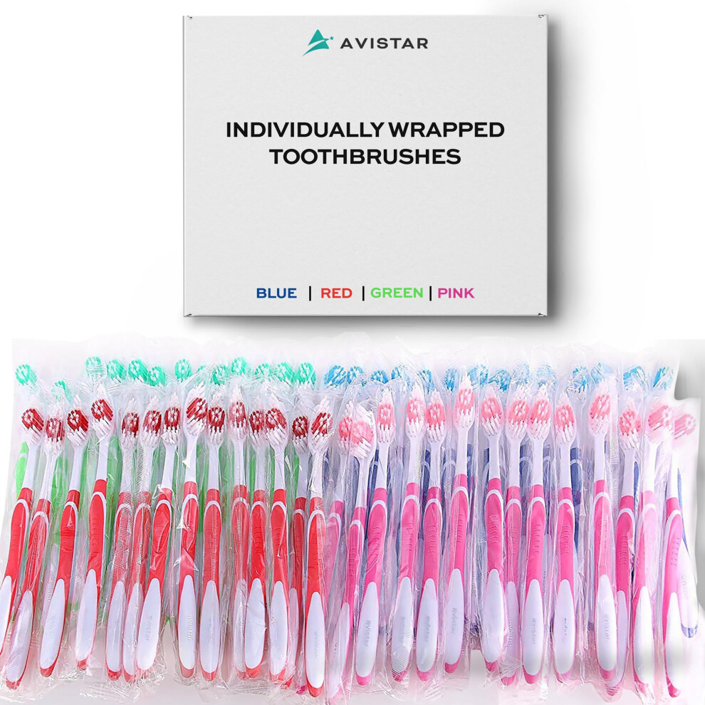 48 Individually Packaged Quality Large Head Medium Bristle Disposable Bulk Toothbrushes - Multi Color Pack - Convenient & Affordable - for Travel  Hot-image-OPC-PFM8R8T-NEW