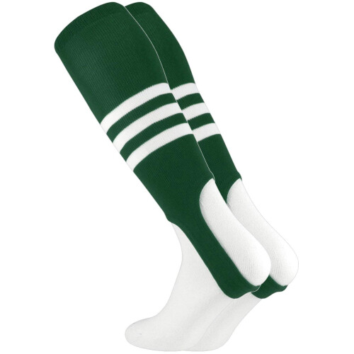 TCK Striped Baseball Stirrups Pattern B Dark Green/White  Large