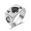 JAJAFOOK Herre Dame Rustfrit St?l Ring Poker Spade Es S?lv Sort St?rrelser 6-14 1