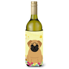 """"Caroline's Treasures BB6007LITERK Pskgg Mops Brun Vinflaska Dryckesisolator Hugger 750ml Flerfrgad""""