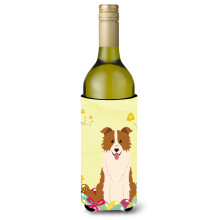""""Carolines Treasures BB6119LITERK Psk Border Collie Rd Vit Vinflaska Dryckesisolator Hugger 750ml Flerfrgad""""