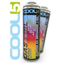 COOL5 R1234YF AC Recharge Gas + Oil Premium Aircon Top Up (500ml) - AC Refill