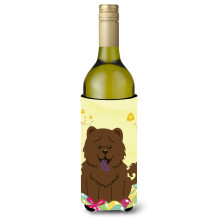 """"Caroline's Treasures BB6141LITERK Paaseieren Chow Chow Chocolade Wijnfles Drank Isolator Hugger 750ml Veelkleurig""""