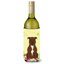 """"Caroline's Treasures BB6048LITERK Easter Staff Bull Terrier Choc borosveg italszigetelo hugger 750 ml tbbsznu""""